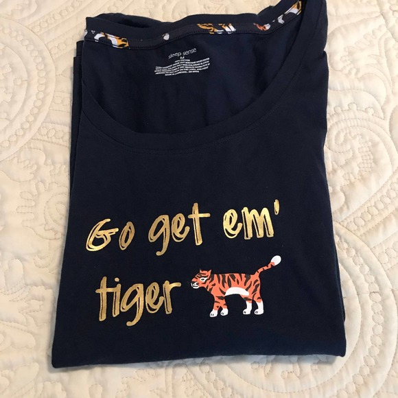 Navy Blue Short Sleeve Sleep Sense Tee Go Get'em Tiger Size M NWT - Picture 6 of 6